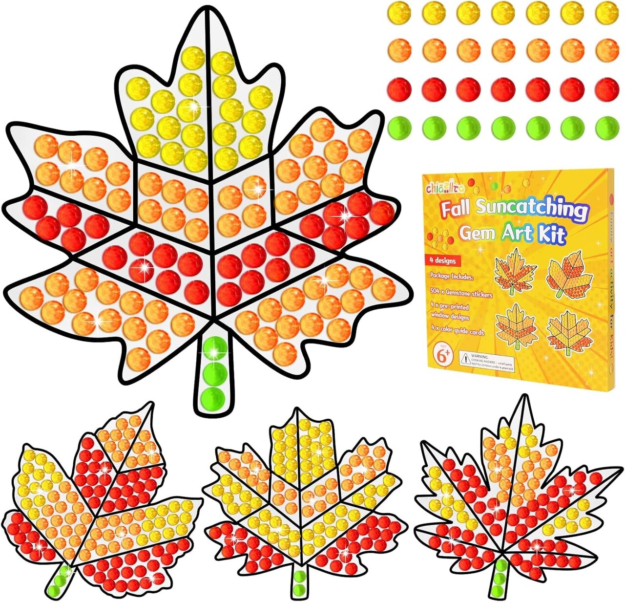 Fall Craft Diamond Gem Gemmers Thanksgiving Art Crafts 6.1 x 6 x 0.02 inches